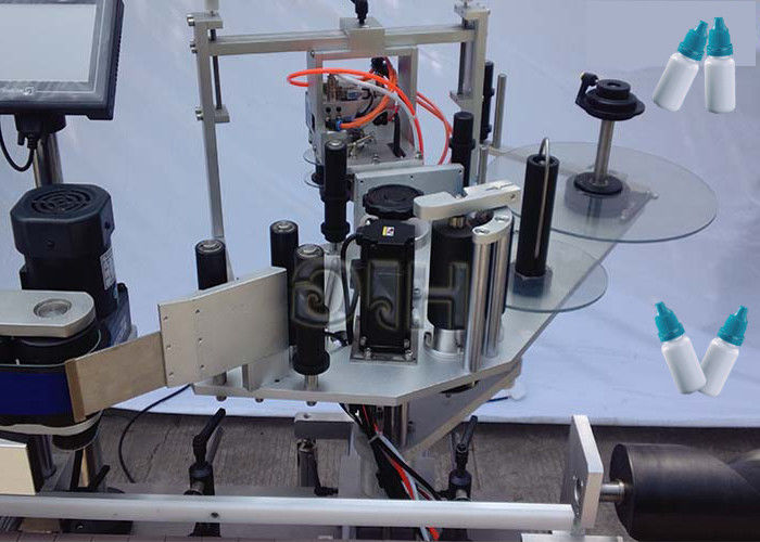 Hiina ülemise / alumise külje vertikaalse kleebise ümmargune pudeli sildistamise masin automaatse tarnijaga