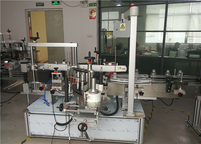 Hiina ümmarguse või lameda pudeli sildi aplikaatori ees / taga, pudeli märgistamise seadmete tarnija